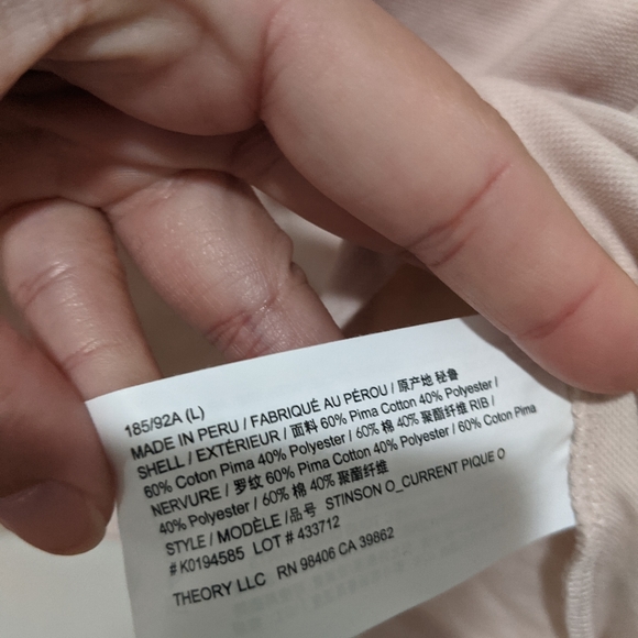 Theory Willem Petal Pink Polo Short Sleeve Shirt - Picture 14 of 14